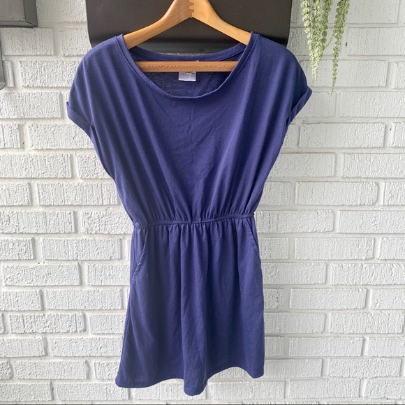 Poof! New York Navy Blue T-shirt Scoop Neck Dress - Picture 2 of 7